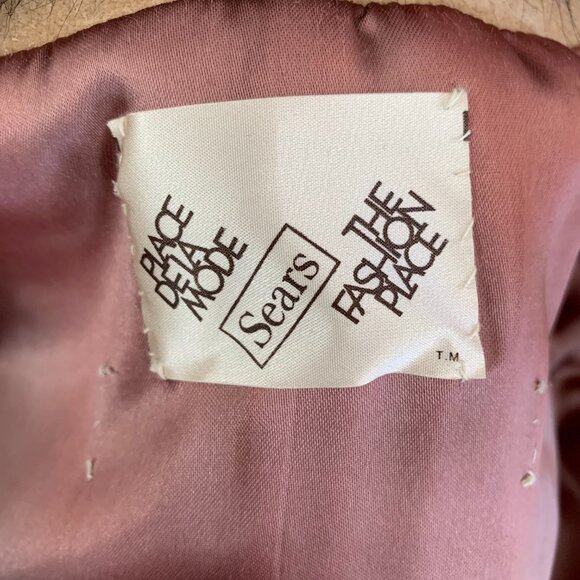 Vintage Sears Suede Real Fur Collar Belted Long Penny Lane Overcoat Trench Coat - Picture 7 of 16